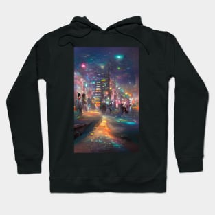 Tokyo Aesthetic: AI Generated Art Prints Hoodie